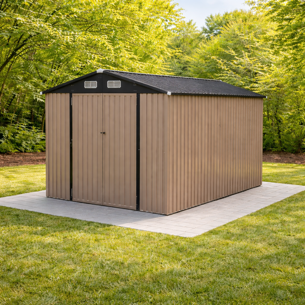 Abri de Jardin en Métal 350 x 223 x 197 cm  avec Toit Incliné