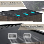 Abri de Jardin en Métal 350 x 223 x 197 cm  avec Toit Incliné